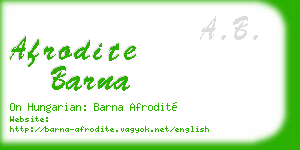 afrodite barna business card